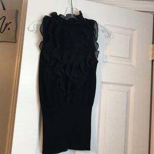 Black fancy ruffled shell